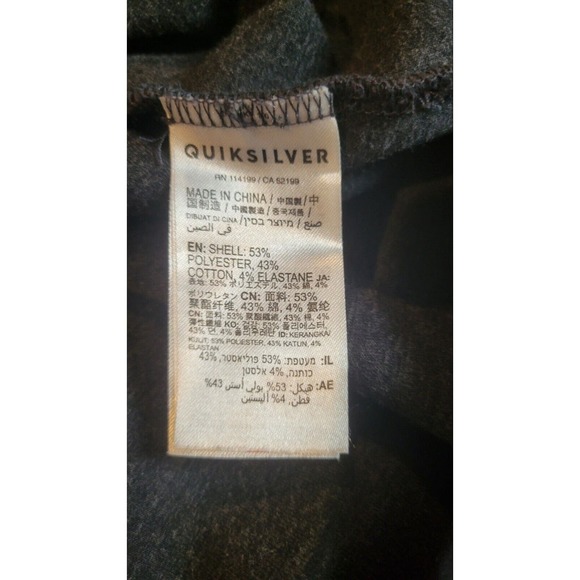 Quicksilver Mens Gray Hooded Sweatshirt Hoodie Half Zip Sz Large‎ - Picture 11 of 11